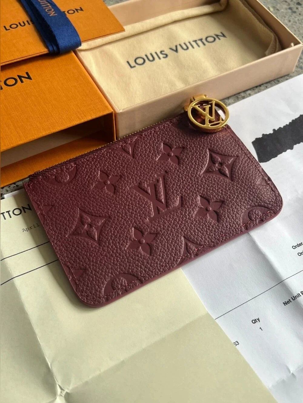 Louis Vuitton Grenat Red Romy Card Holder